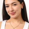 Juicy Couture Necklace and Crown Stud Earrings for Women with Pink Crystals, Gold Tone Jewelry Set android auto