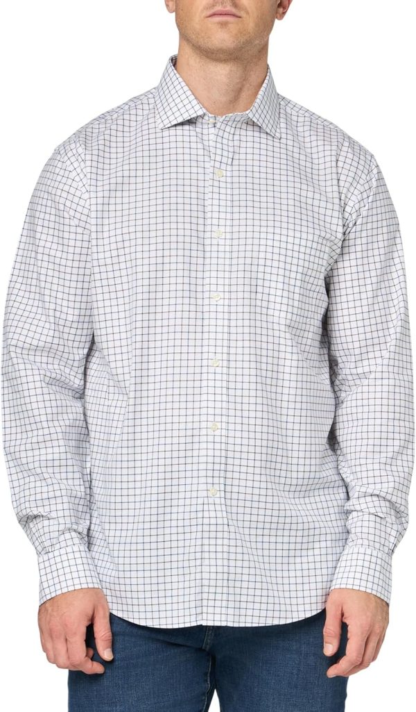 Brooks Brothers Mens Stretch Supima Cotton Non-Iron Herringbone English Collar Long Sleeve Dress Shirt stretch marks