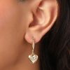 Juicy Couture Dangle Heart Charm Hoop Earrings for Women, Yellow Gold-Tone Juicy Couture Earrings-1