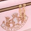 Juicy Couture Pink Makeup Bag Cosmetics Organizer Travel Essentials Train Case Gold Terroir Dog Rhinestone Crown Velour pink pony club