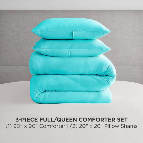 Juicy Couture Blue Crush Velour Full/Queen Comforter Set - 3 Piece Luxury Bedding Ensemble-1