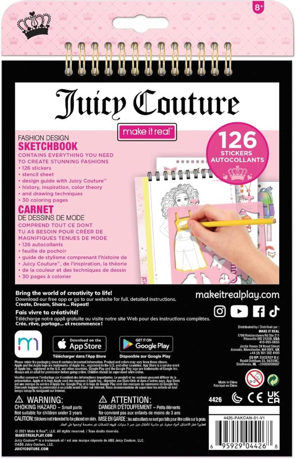 Make It Real Juicy Couture: Fashion Design Sketchbook, Includes 137 Stickers & Stencils, Draw Sketch & Create, Fashion Coloring Book, Tweens & Girls, Kids Ages 6+ real estate fl