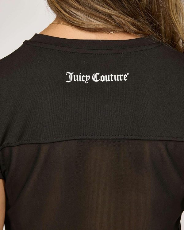 Juicy Couture Women's Mesh Back Short Sleeve Athletic Shirts – Workout Tops for Fitness, Gym, Yoga & Activewear (Plus)-2