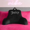 Juicy Couture Velour Backrest Pillow with Rhinestone Juicy Logo - 30"x17", Hot Pink Supportive Bed Rest Pillow for Reading, Gaming, or Relaxing pillow sham