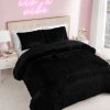Juicy Couture Shaggy Faux Fur Black Full/Queen Comforter Set - Soft and Cozy 3-Piece Machine Washable Bedding Comforter and Sham Set shaggy