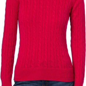 Brooks Brothers Womens Cashmere Wool Cable Crewneck Sweater cashmere coat