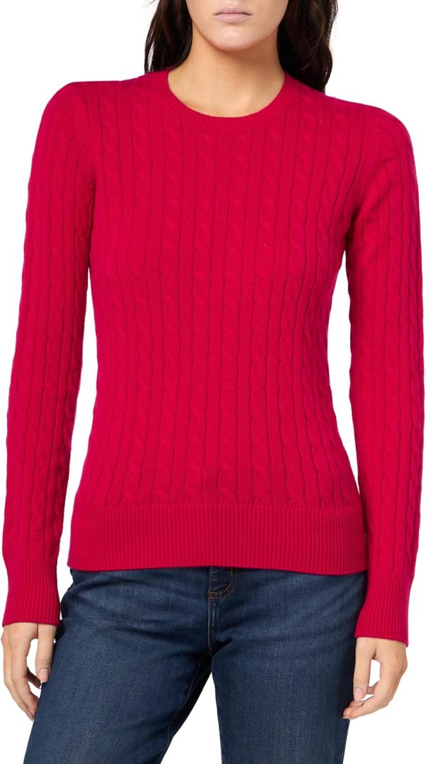 Brooks Brothers Womens Cashmere Wool Cable Crewneck Sweater cashmere coat