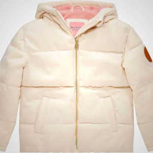 Juicy Couture Girls Coat, Faux Fur Hooded Winter Jacket, Warm Padded Parka Hoodie, Kids Heavyweight Winter Coat