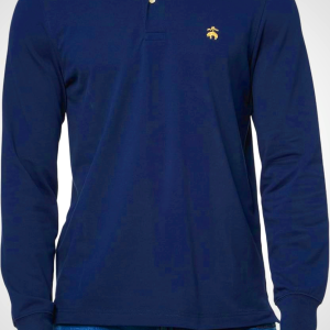 Brooks Brothers Mens Supima Cotton Pique Stretch Logo Long Sleeve Polo Shirt