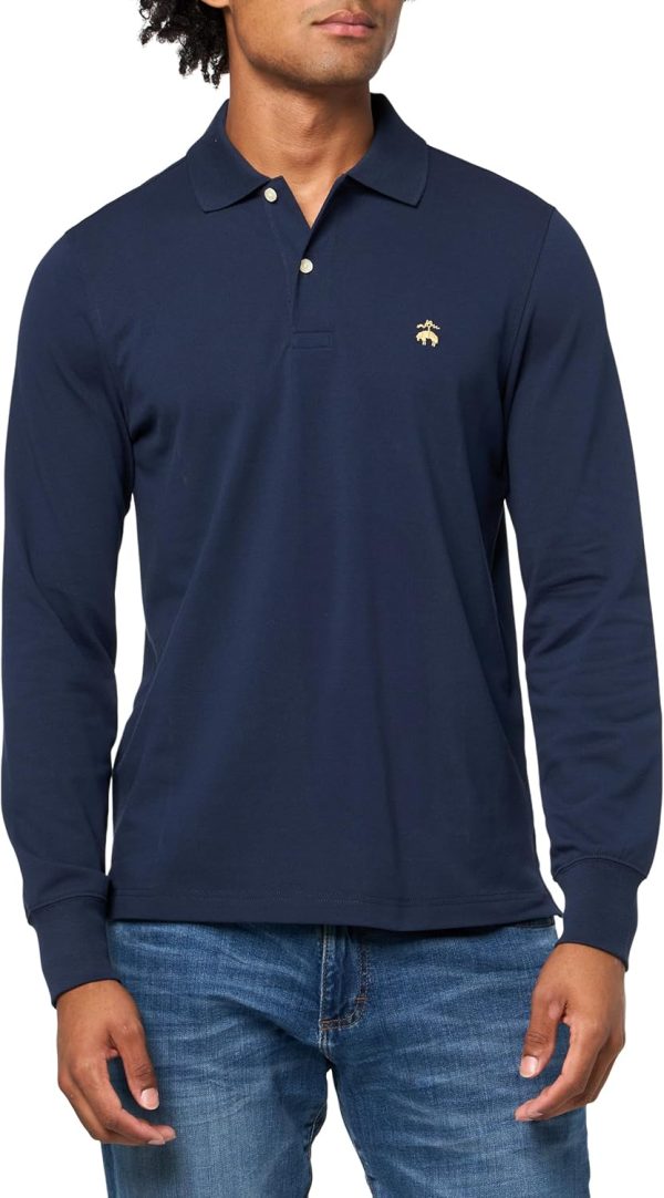 Brooks Brothers Mens Supima Cotton Pique Stretch Logo Long Sleeve Polo Shirt brooks nader