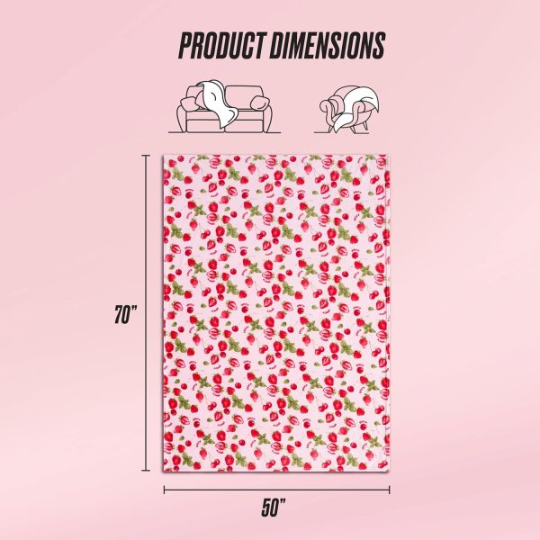 Juicy Couture Berry Happy 50" x 70" Plush Throw Blanket, Pink - Decorative Blankets for Sofas, Throws for Chairs, and Beds-1