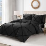 Juicy Couture Diamond Queen Comforter Set - Ruffle 3-Piece Machine Washable Reversible Bedding Comforter Set, Black comforter