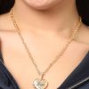 Juicy Couture Logo Heart Necklaces for Women 16-28"+2", Gold-Tone Heart Pendant Necklace, Juicy Gifts hearth apartments