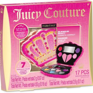 Make It Real: Juicy Couture Bejeweled Beauty Cosmetic Compact - Glam for Eyes, Lips & Face, Crown Shaped Makeup Case, Girls & Kids Ages 6+ itin