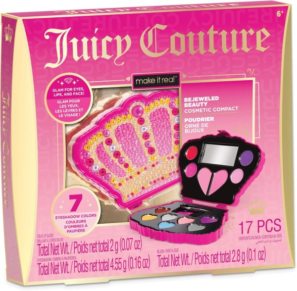 Make It Real: Juicy Couture Bejeweled Beauty Cosmetic Compact - Glam for Eyes, Lips & Face, Crown Shaped Makeup Case, Girls & Kids Ages 6+ itin
