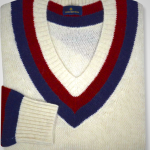 Brooks Brothers Mens Preppy Striped Wool V-Neck Sweatshirt Sweater,