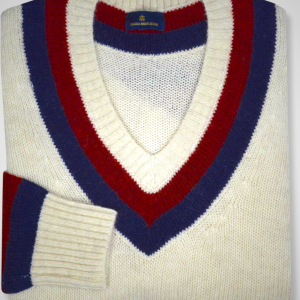 Brooks Brothers Mens Preppy Striped Wool V-Neck Sweatshirt Sweater,