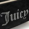 Juicy Couture Black Makeup Bag Cosmetics Organizer Travel Essentials Hanging Duffel Velour Rhinestones black friday 2025