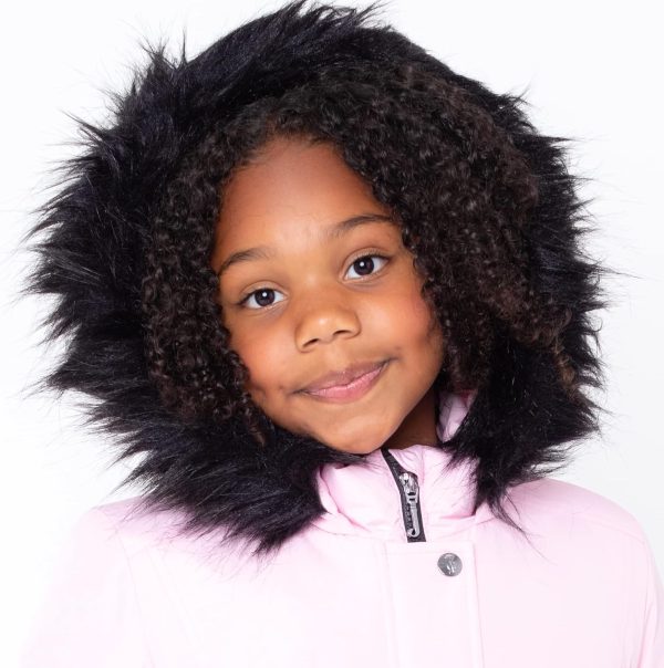 Juicy Couture Girls Coat, Faux Fur Hooded Winter Jacket, Warm Padded Parka Hoodie, Kids Heavyweight Winter Coat-3