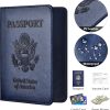 Passport and Vaccine Card Holder Combo, Passport Holder with Vaccine Card Slot, Passport Wallet, Passport Cover, Passport Case, Passport Holder for Women and Men(AB-Dark blue) holderness school