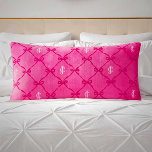 Juicy Couture Royal Crowns 16" x 36" Decorative Pillow, Light Pink Leopard