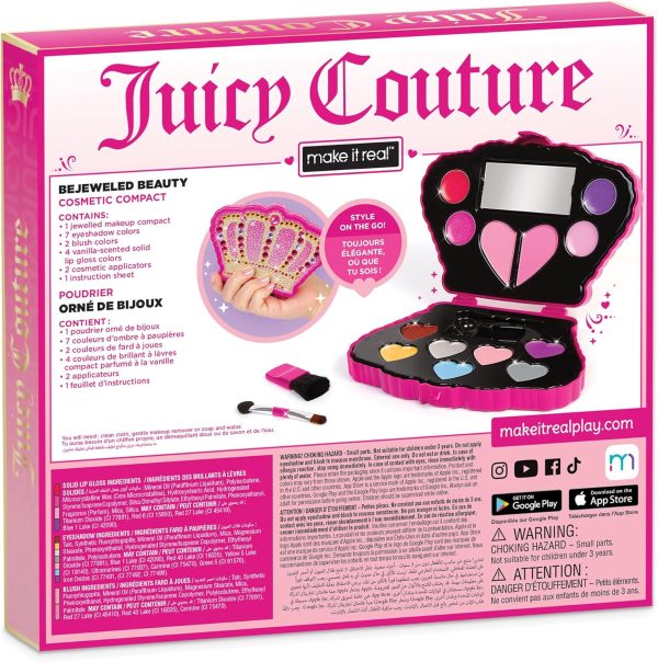 Make It Real: Juicy Couture Bejeweled Beauty Cosmetic Compact - Glam for Eyes, Lips & Face, Crown Shaped Makeup Case, Girls & Kids Ages 6+ realtor