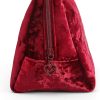 Juicy Couture Red Makeup Bag Cosmetics Organizer Travel Essentials Zip Top Wedge Crushed Velvet Sequin Logo makeup by mario