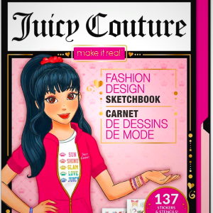Make It Real Juicy Couture: Fashion Design Sketchbook, Includes 137 Stickers & Stencils, Draw Sketch & Create, Fashion Coloring Book, Tweens & Girls, Kids Ages 6+