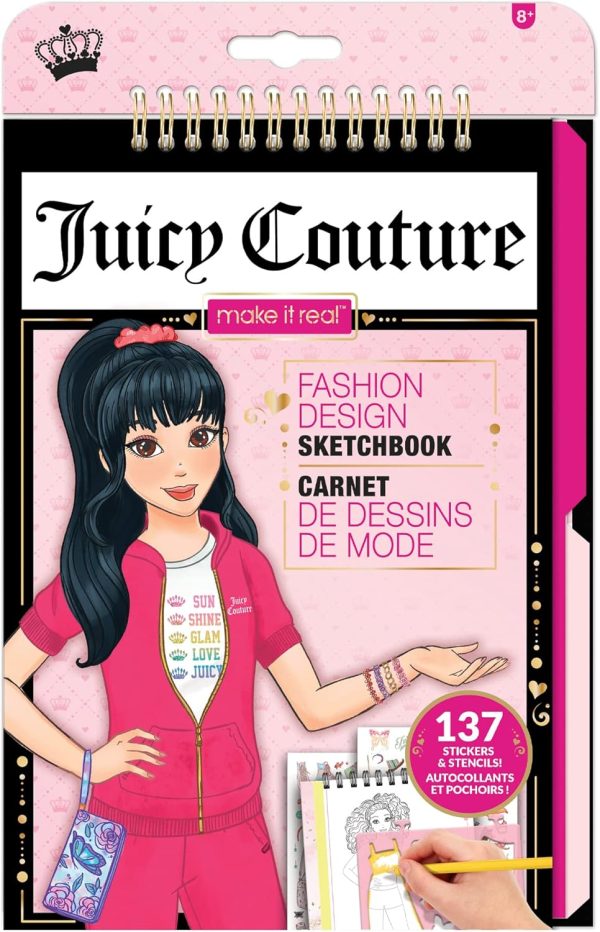 Make It Real Juicy Couture: Fashion Design Sketchbook, Includes 137 Stickers & Stencils, Draw Sketch & Create, Fashion Coloring Book, Tweens & Girls, Kids Ages 6+ juicy made