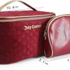 Juicy Couture Red Makeup Bag Cosmetics Organizer Travel Essentials Train Case Coin Purse Velour Heart Faux Leather Rhinestone juicy couture bag
