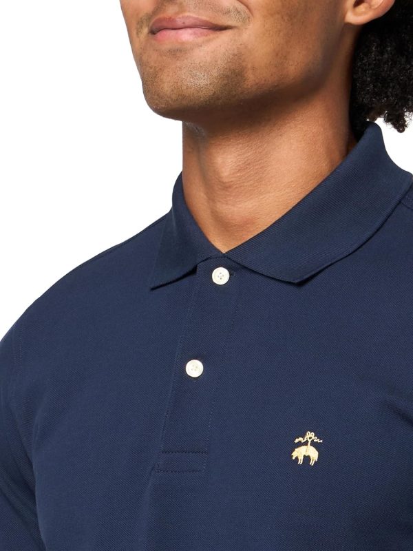 Brooks Brothers Mens Supima Cotton Pique Stretch Logo Long Sleeve Polo Shirt brothers pizza
