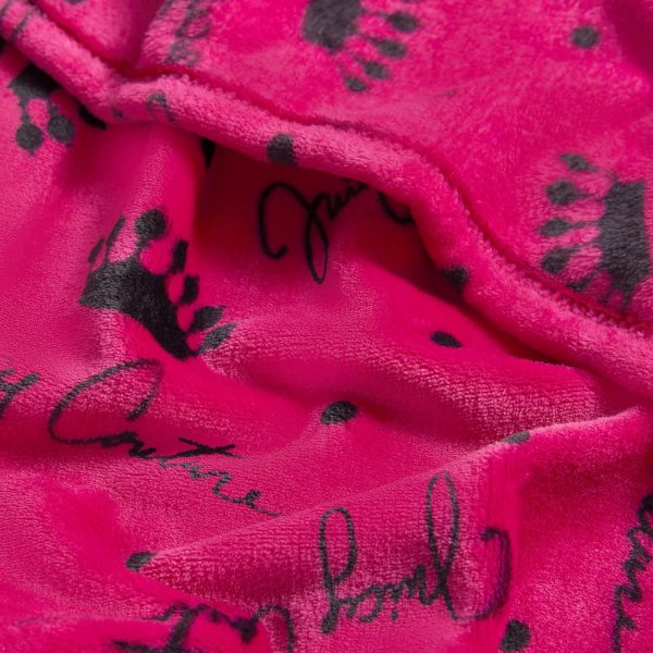 Juicy Couture Luxurious Throw Blanket for Couch - 50” x 70” Inches - Crown Royal Blanket - Plush & Cozy Throw Blanket - Decorative Blankets for Sofas, Throws for Chairs, and Beds – Hot Pink-4