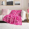 Juicy Couture Luxurious Throw Blanket for Couch - 50” x 70” Inches - Regent Leopard Print Blanket - Plush & Cozy Throw Blanket - Decorative Blankets for Sofas, Throws for Chairs, and Beds – Pink-0