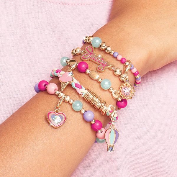 Make It Real - Juicy Couture Mini Crystal Sunshine - DIY Charm Bracelet Making Kit - Friendship Bracelet Kit with Swarovski Crystal Charms - Arts & Crafts Bead Kit for Girls - Makes 5 Bracelets-3
