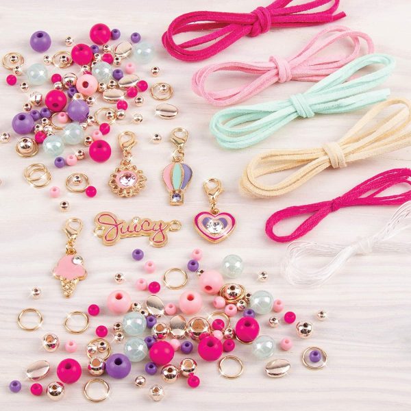 Make It Real - Juicy Couture Mini Crystal Sunshine - DIY Charm Bracelet Making Kit - Friendship Bracelet Kit with Swarovski Crystal Charms - Arts & Crafts Bead Kit for Girls - Makes 5 Bracelets makerworld