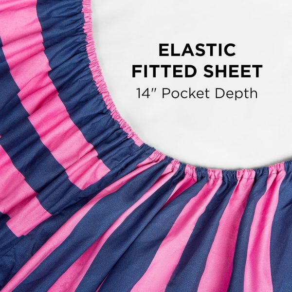 Juicy Couture Rose Logo Queen Comforter Set, Navy/Pink – 8-Piece Complete Bed in a Bag-4