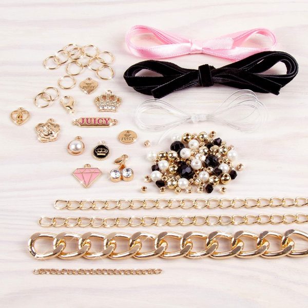 Juicy Couture Mini Chains and Charms Bracelet Kit - DIY Charm & Friendship Bracelet Making Set with Beads, Charms & Cords - Create 5 Bracelets, Arts & Crafts Gift for Girls Tweens Ages 8+-2
