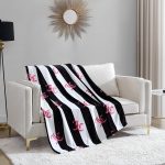 Juicy Couture Cabana Plush Black Striped 50"X70" Fuzzy Throw Blanket - Luxurious Microfiber Plush Blanket for Ultimate Comfort and Cozy Warmth juicy couture bag
