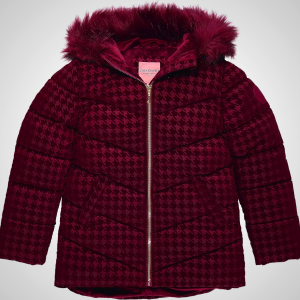 Juicy Couture Girls Coat, Faux Fur Hooded Winter Jacket, Warm Padded Parka Hoodie, Kids Heavyweight Winter Coat