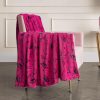 Juicy Couture Luxurious Throw Blanket for Couch - 50” x 70” Inches - Crown Royal Blanket - Plush & Cozy Throw Blanket - Decorative Blankets for Sofas, Throws for Chairs, and Beds – Hot Pink-2