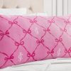 Juicy Couture 18" x 36" Plush Body Pillow, Pink Bow Lattice-3