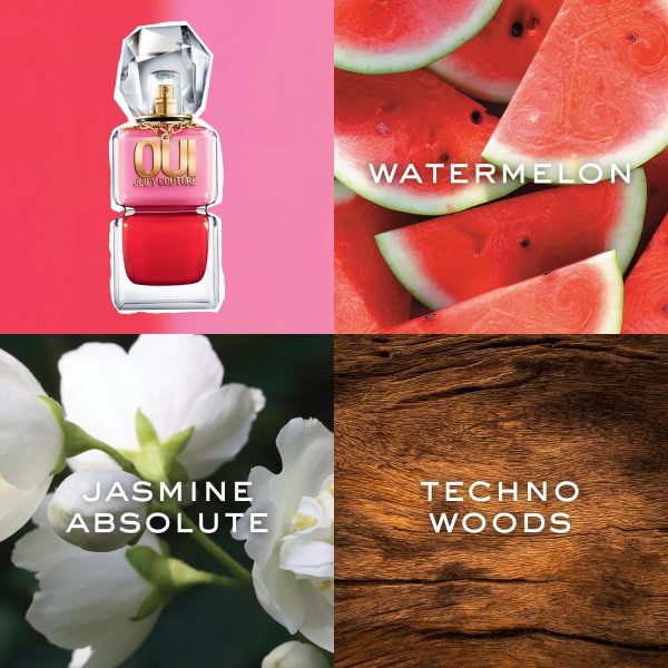 Juicy Couture Oui Eau De Parfum, Women's Perfume with Notes of Watermelon, Jasmine & Techno Woods, Fruity & Floral, Gift for Her juicy crab