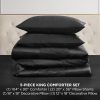 Juicy Couture Glam Night Black Stripe King Size Comforter Bedding Set Ensemble - 5 Piece Set-1
