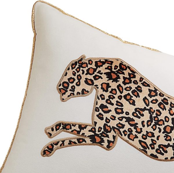 Juicy Couture – Decorative Accent Pillow Velvet Safari Leopard Premium Reversible Throw Pillow Living Room and Bedroom Décor Measures 14" x 24" Cheetah on White pillow block bearing