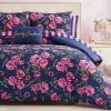 Juicy Couture Rose Logo Queen Comforter Set, Navy/Pink – 8-Piece Complete Bed in a Bag queen bee