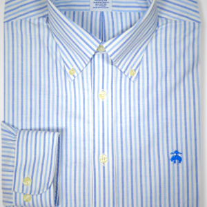 Brooks Brothers Mens Regular Fit Mixed Oxford Cotton Blend Button Down Shirt,