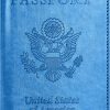 Eoehro Unisex-Adult Passport and Vaccine Card Holder Combo, Sky Blue, Faux Leather, RFID Protected android system webview