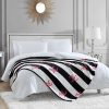 Juicy Couture Cabana Plush Black Striped 50"X70" Fuzzy Throw Blanket - Luxurious Microfiber Plush Blanket for Ultimate Comfort and Cozy Warmth juicy seafood and bar