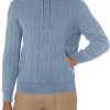 Brooks Brothers mens Cotton Cable Knit Hoodie Sweater cotton swab