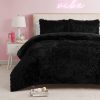Juicy Couture Shaggy Faux Fur Black Full/Queen Comforter Set - Soft and Cozy 3-Piece Machine Washable Bedding Comforter and Sham Set juicy couture bag